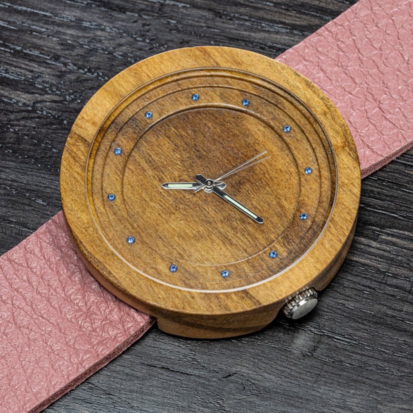České drevené hodinky Excelsior H00389 Višňa
