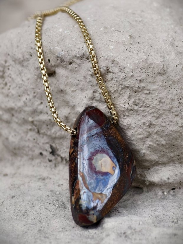 Náhrdelník minerálny — Opál Boulder S0402