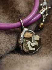 Autorský cínový náhrdelník - Pyrit S0902