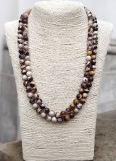 Náhrdelník dlhý minerálny - Jaspis 120 cm S0917