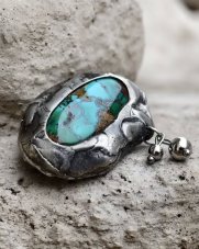 Autorská cínovaná brož - Fantasy Tyrkys S0361