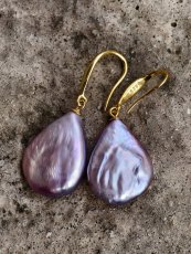 Náušnice perlové - Říční barokní perla S0924