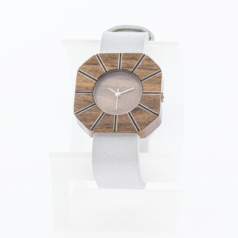 České drevené hodinky Art H00371 Orech
