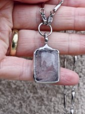 Autorský cínovaný náhrdelník -  Růženín S0907