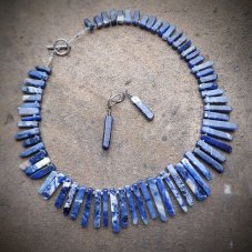 Minerální sada - náhrdelník a náušnice - Sodalit S0356