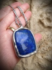 Autorský cínový náhrdelník - Lapis Lazuli S0546