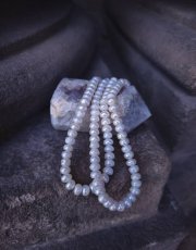 Náhrdelník perlový - Říční perla bílá 0,8 cm S0821