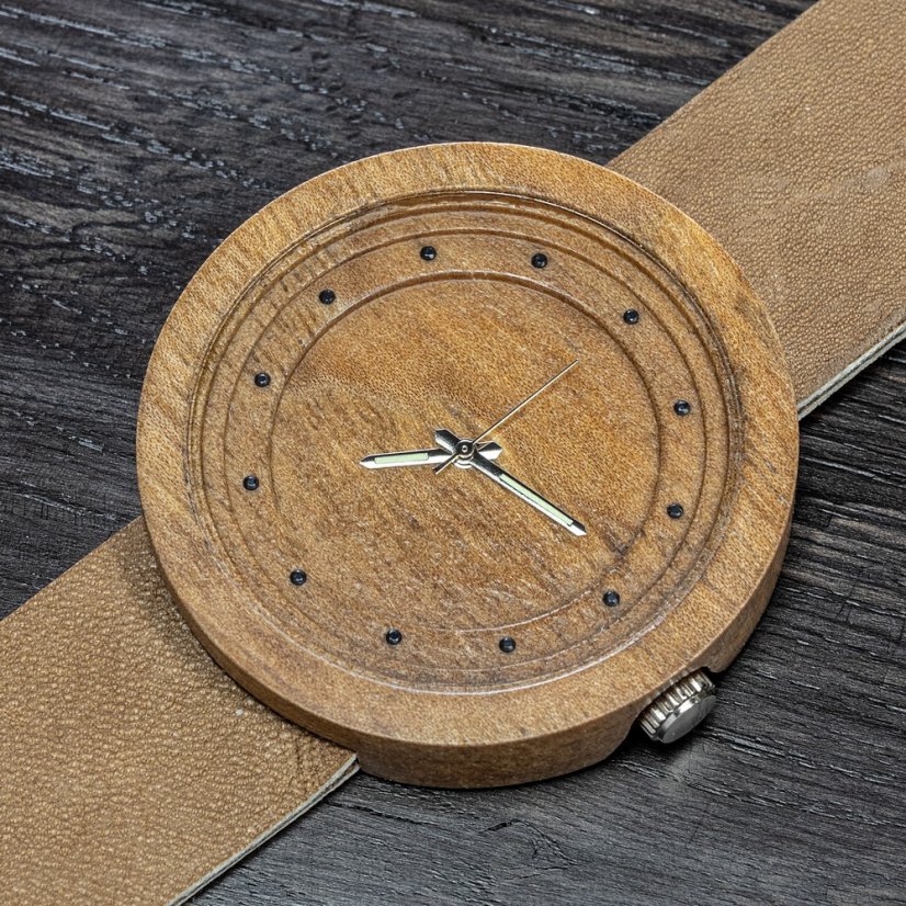 České dřevěné hodinky Excelsior H00386 Ořech