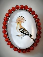 Autorská skleněná brož - Dudek S0882