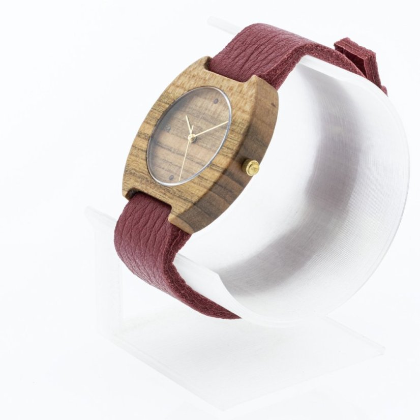 České drevené hodinky Avia H00426 Višňa