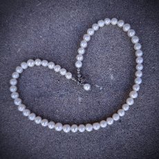 Náhrdelník perlový - Říční perla bílá 0,6 cm S0818