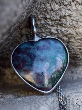 Autorský cínový náhrdelník - Rubín v Kyanitu S0935