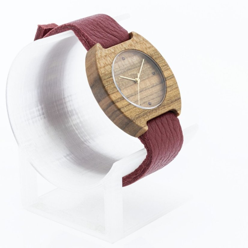 České drevené hodinky Avia H00426 Višňa