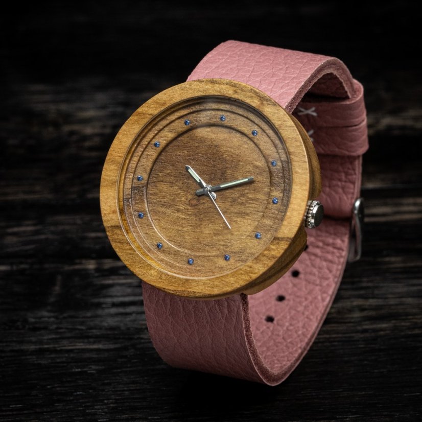České drevené hodinky Excelsior H00389 Višňa