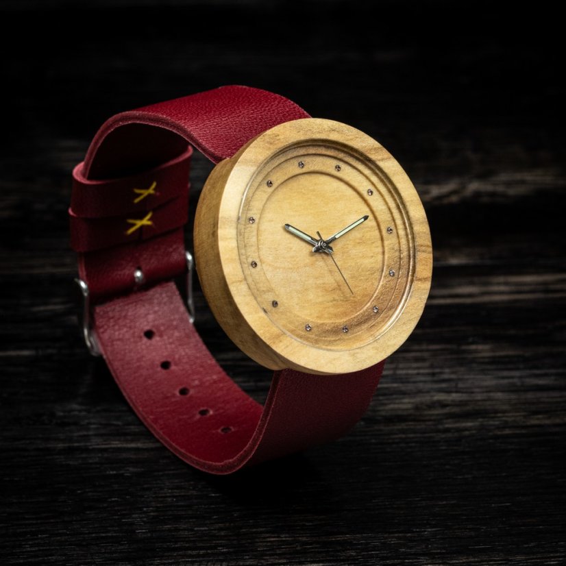 České drevené hodinky Excelsior H00396 Jabloň