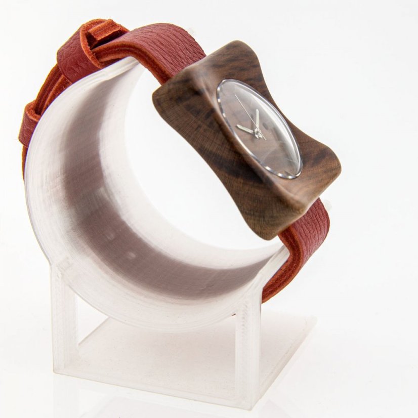 České dřevěné hodinky Edison H00339 Švestka