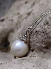 Náhrdelník perlový - Perla barokní  bílá 15 mm  S0807