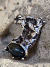 Autorská cínovaná brož - Kůň a Labradorit S0931