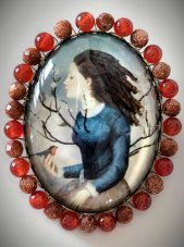 Autorská sklenená brošňa - Jar začína S0873