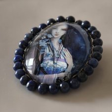 Autorská skleněná brož - Asiana S0879