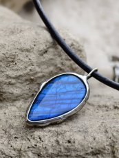 Autorský cínovaný náhrdelník -  Labradorit S0915