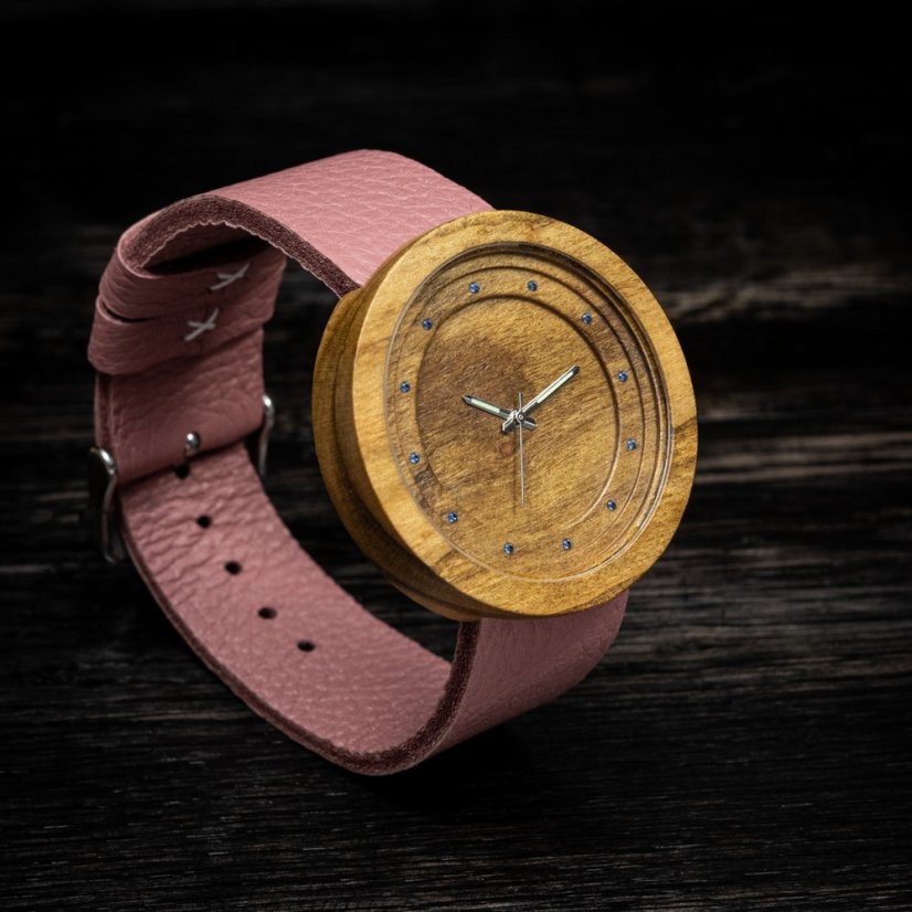 České drevené hodinky Excelsior H00389 Višňa