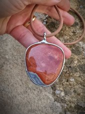 Autorský cínový náhrdelník - Jaspis S0797
