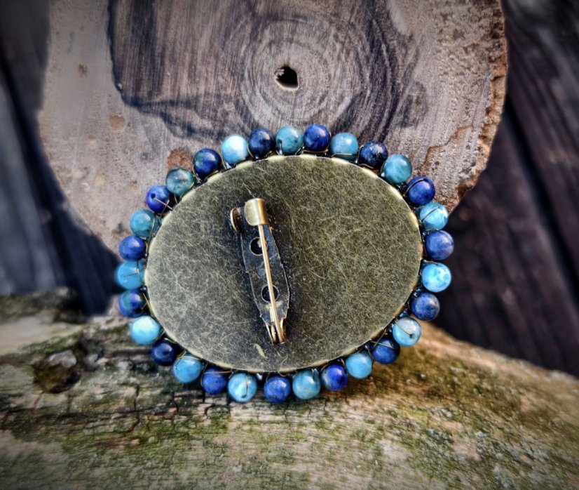 Autorská sklenená brošňa - Tizianove vlasy S0645