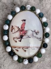 Autorská sklenená brošňa - Napoleón S1011