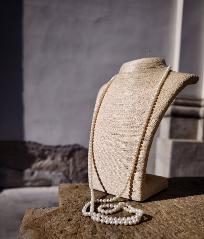 Náhrdelník perlový dlouhý - Coco Chanel 120 cm 0,5 cm S0465