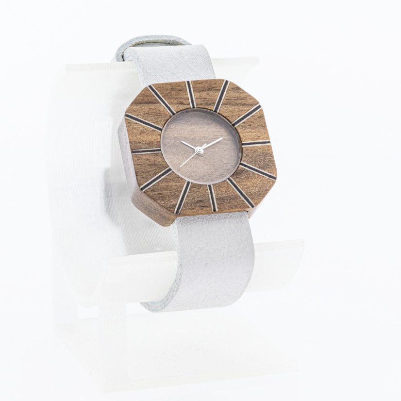 České drevené hodinky Art H00371 Orech
