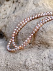 Náhrdelník perlový - Perličky Růžové AAA 4 mm S0826