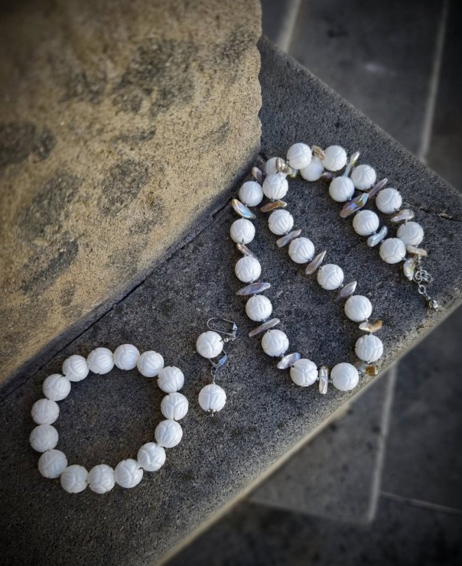 Sada minerální - Mušlovina s perlou S0783