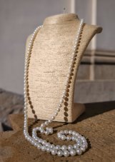 Náhrdelník perlový dlouhý -  Coco Chanel 120 cm 0,8 cm S0464