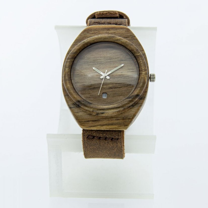 České dřevěné hodinky Aladin H00129 Ořech