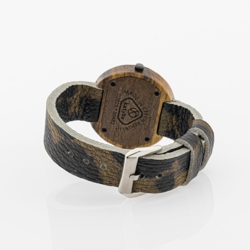 České drevené hodinky Jalta H00482 Orech