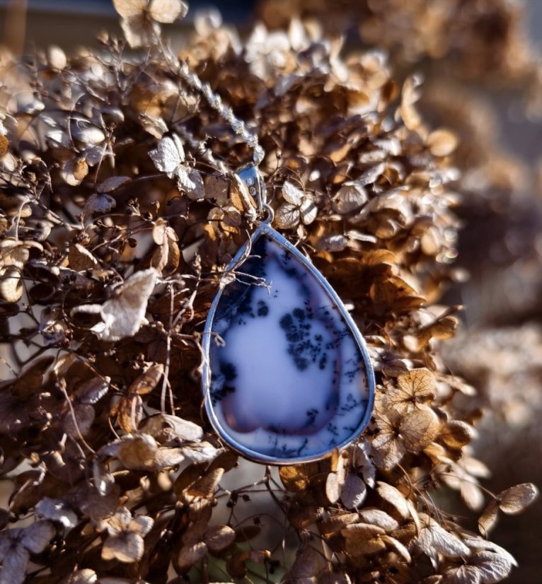 Minerálny náhrdelník - Dendritický opál top S0584