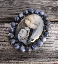 Autorská skleněná brož - Přítel můj S0828