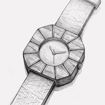 České dřevěné hodinky - Art