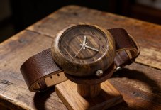 České drevené hodinky Jas H00523 Orech