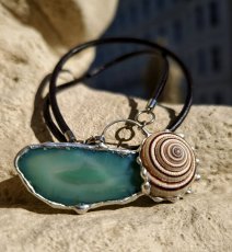 Autorský cínovaný náhrdelník - Půl vrtule S0702