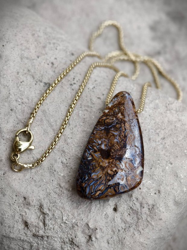 Náhrdelník minerální -   Opál Boulder S0403