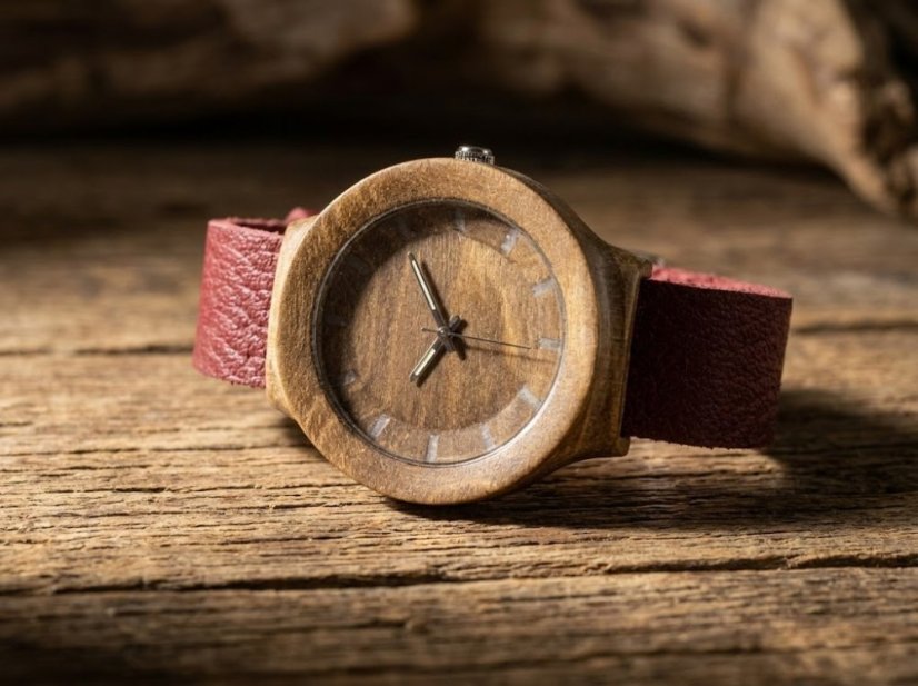 České drevené hodinky Scala H00214 Orech