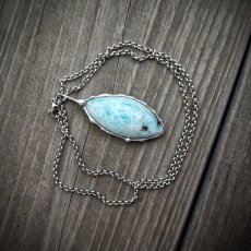 Autorský cínovaný náhrdelník - Amazonit S0750