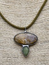 Autorský cínový náhrdelník - Skamenený koral S0897