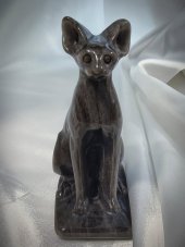 Surové minerály - Obsidiánová soška Egyptskej mačky SM0859