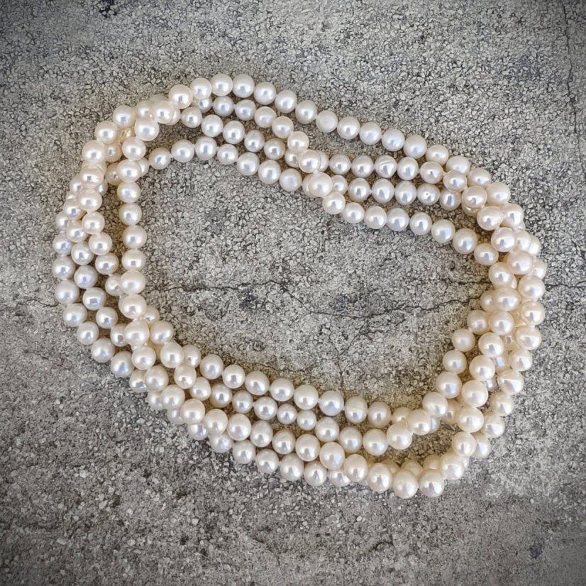 Náhrdelník perlový dlouhý - Coco Chanel 120 cm 0,5 cm S0465