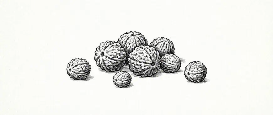 Skica semínek Rudrakši – typy mukhi