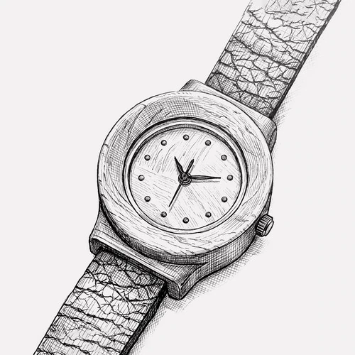 Skica českých drevených hodiniek Union – quartz, ručná výroba Katyba