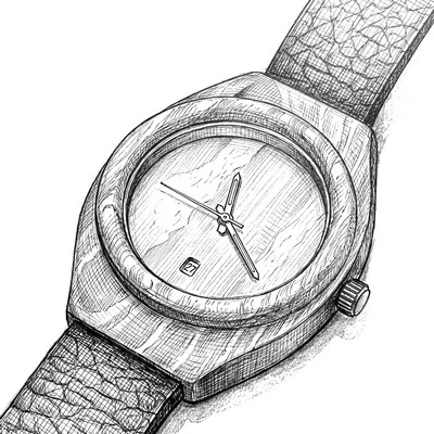 Skica hodinek Aladin